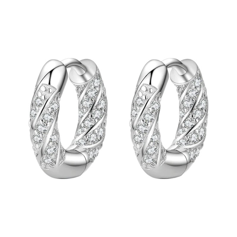 Earrings "Silver Twist Hoops"