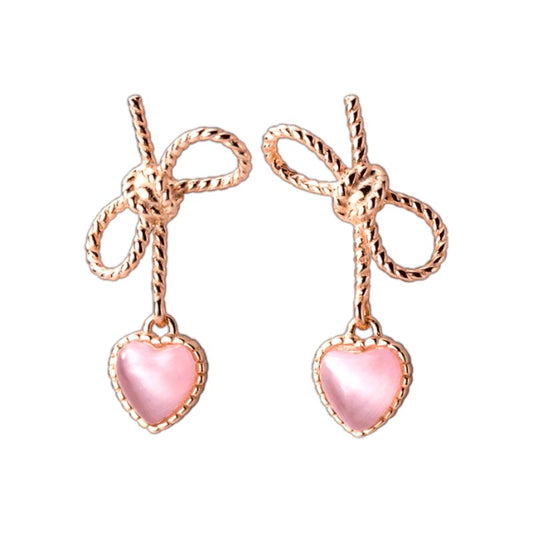 Earrings "Pink Heart Bow"