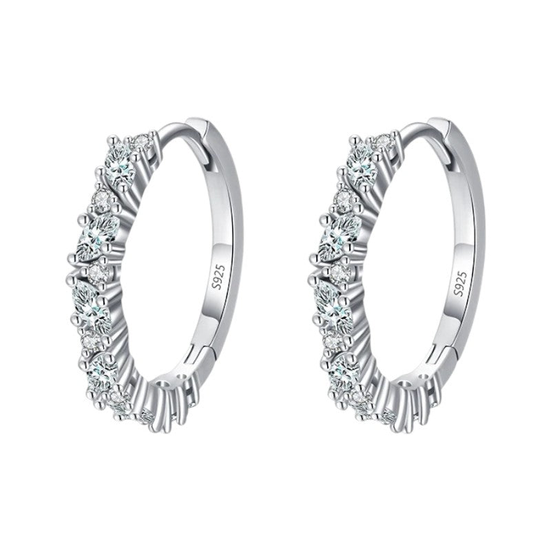 Earrings "Sparkling Silver Hoops"