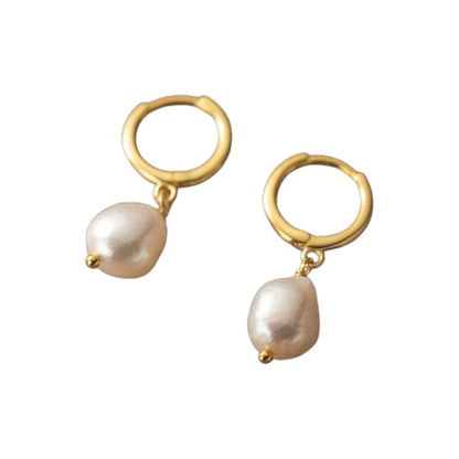 Earrings "Golden Pearl Drop"